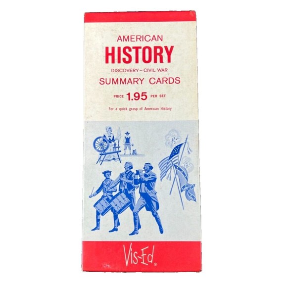 Vis-Ed Vintage American History Summary Cards Set No 1 Discovery to Civil War - Picture 1 of 2